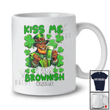 Personalized Kiss Me I'm Brownish; Joyful St. Patrick's Day Custom Name Afro Leprechaun Beer T-Shirt