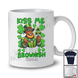 Personalized Kiss Me I'm Brownish; Joyful St. Patrick's Day Custom Name Afro Leprechaun Shamrocks T-Shirt