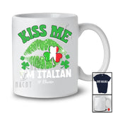 Personalized Kiss me I'm Italian; Amazing St. Patrick's Day Lips; Custom Name Italian Flag Family T-Shirt