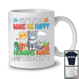 Personalized Kitten's Custom Name Make Me Happy, Colorful Summer Vacation British Shorthair Owner T-Shirt