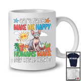 Personalized Kitten's Custom Name Make Me Happy, Colorful Summer Vacation Sphynx Cat Owner T-Shirt