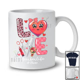 Personalized LOVE Barber; Lovely Valentine Hearts Leopard; Custom Name Barber Jobs T-Shirt