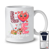 Personalized LOVE Lunch Lady; Lovely Valentine Hearts Leopard; Custom Name Lunch Lady Jobs T-Shirt