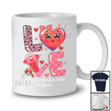 Personalized LOVE Social Worker; Lovely Valentine Hearts Leopard; Custom Name Social Worker Jobs T-Shirt