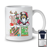 Personalized LOVE, Adorable Christmas Custom Name Bearded Collie Santa, Candy Cane X-mas T-Shirt