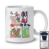 Personalized LOVE, Adorable Christmas Custom Name Border Collie Santa, Candy Cane X-mas T-Shirt