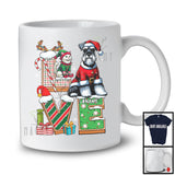 Personalized LOVE, Adorable Christmas Custom Name Schnauzer Santa, Candy Cane X-mas T-Shirt