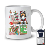 Personalized LOVE, Adorable Christmas Custom Name Sheltie Santa, Candy Cane X-mas T-Shirt