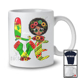 Personalized LOVE, Adorable Juneteenth Custom Name Black Afro Girl, Strong Hands African Pride T-Shirt