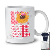 Personalized LOVE; Adorable Valentine's Day Sunflower Flamingo; Custom Name Flamingo Lover T-Shirt
