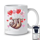 Personalized LOVE; Fantastic Valentine's Day Hearts Custom Name Sloth Lover; Couple Family T-Shirt