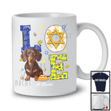 Personalized LOVE; Happy Hanukkah Decoration Custom Name Dachshund Owner; Family Group T-Shirt