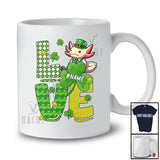 Personalized LOVE; Wonderful St. Patrick's Day Custom Name Axolotl Leprechaun Shamrocks T-Shirt