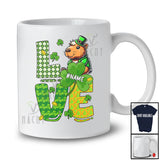 Personalized LOVE; Wonderful St. Patrick's Day Custom Name Capybara Leprechaun Shamrocks T-Shirt