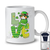 Personalized LOVE; Wonderful St. Patrick's Day Custom Name Cat Leprechaun Shamrocks T-Shirt