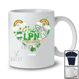 Personalized LPN; Amazing St. Patrick's Day Rainbow Shamrock Heart Shape; Custom Name Nurse T-Shirt