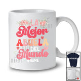 Personalized La Mejor Abuela del Mundo; Floral Mother's Day Custom Name Hispanic Family T-Shirt