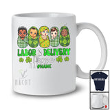 Personalized Labor And Delivery Nurse; Lovely St. Patrick's Day Groovy; Custom Name L&D Nurse T-Shirt