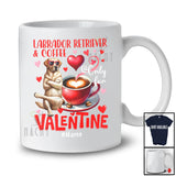 Personalized Labrador Retriever And Coffee Only For Valentine; Lovely Custom Name Single; Animal T-Shirt