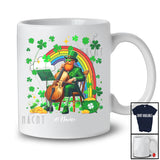 Personalized Leprechaun Playing Cello; Amazing St. Patrick's Day Custom Name Player; Rainbow T-Shirt