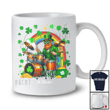 Personalized Leprechaun Playing Drum; Amazing St. Patrick's Day Custom Name Player; Rainbow T-Shirt