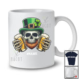 Personalized Leprechaun Skull Drinking Beer; Joyful St. Patrick's Day Custom Name Drunker T-Shirt
