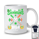 Personalized Let Shenanigans Begin; Joyful St. Patrick's Day Irish; Custom Name Baseball Player T-Shirt