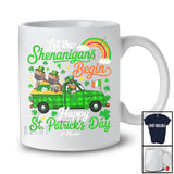 Personalized Let The Shenanigans Begin; Lovely St. Patrick's Day Custom Name Bearded Dragon On Pickup T-Shirt