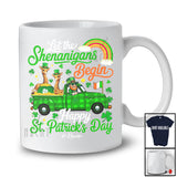 Personalized Let The Shenanigans Begin; Lovely St. Patrick's Day Custom Name Giraffe On Pickup T-Shirt