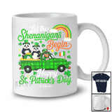 Personalized Let The Shenanigans Begin; Lovely St. Patrick's Day Custom Name Panda On Pickup T-Shirt