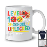Personalized Level 100 Days Of School Unlocked; Colorful Custom Name Gamer; Video Games T-Shirt