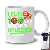 Personalized Level 100 Days Of School Unlocked; Joyful Custom Name Gamer; Video Games T-Shirt