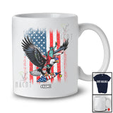 Personalized Liberty Riding Eagle; Lovely 4th Of July Vintage US Flag; Custom Name Patriotic T-Shirt