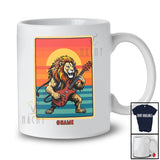 Personalized Lion Playing Rock Guitar; Amazing Custom Name Guitarist Electric Bass Guitar Lover T-Shirt