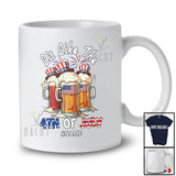 Personalized Lit Like The 4th of July; Funny Three Beer Glasses Drinking Patriotic Lover T-Shirt