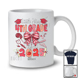 Personalized Little Miss 4th Grade Grad 2025; Lovely Graduation Custom Name Graduate Family T-Shirt