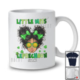Personalized Little Miss Leprechaun; Lovely St. Patrick's Day Custom Name Afro Messy Bun Hair T-Shirt