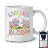 Personalized Live Life In Full Bloom; Adorable Easter Custom Name Bunny Hunting Eggs; Family T-Shirt