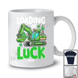 Personalized Loading Of Luck; Fantastic St. Patrick's Day Custom Name Excavator Driver; Shamrock T-Shirt