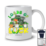 Personalized Loads Of Luck; Happy St. Patrick's Day Gnomes On Green Monster Truck; Shamrocks T-Shirt