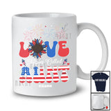 Personalized Love Being Called Aunt; Cheerful 4th Of July Sunflower; Custom Name Patriotic T-Shirt