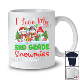 Personalized Love My 3rd Grade Snowmies; Lovely Christmas Custom Name Teacher Three Snowman T-Shirt