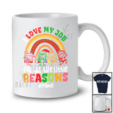 Personalized Love My Job For Little Reasons; Joyful Back To School Rainbow; Custom Name Teacher T-Shirt
