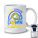 Personalized Love Someone With Down Syndrome; Lovely Rainbow; Custom Name Baseball Player T-Shirt
