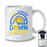 Personalized Love Someone With Down Syndrome; Lovely Rainbow; Custom Name Softball Player T-Shirt