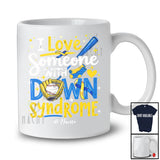 Personalized Love Someone With Down Syndrome; Lovely Ribbon; Custom Name Baseball Player T-Shirt
