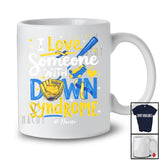 Personalized Love Someone With Down Syndrome; Lovely Ribbon; Custom Name Softball Player T-Shirt