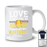 Personalized Love Watching My Daughter Play Softball; Proud Father's Day Custom Name Player T-Shirt