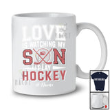 Personalized Love Watching My Son Play Hockey; Proud Father's Day Custom Name Player; Family T-Shirt