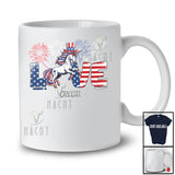 Personalized Love; Adorable 4th Of July USA Flag Custom Name Unicorn Lover; Family Group T-Shirt